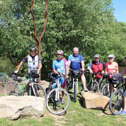 Fahrradfahrer an der Edermündung