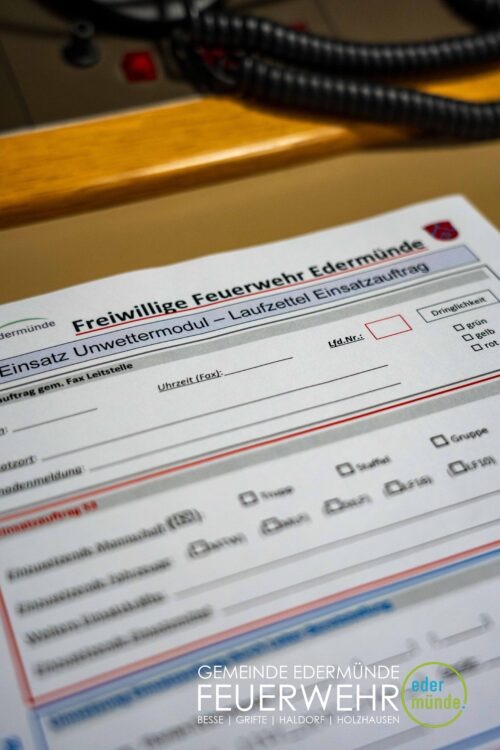 Übung mit dem Unwettermodul in Edermünde