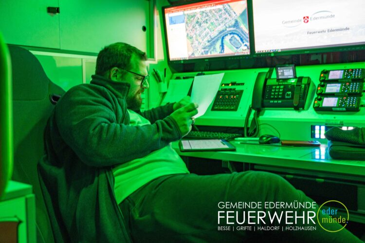 Übung mit dem Unwettermodul in Edermünde