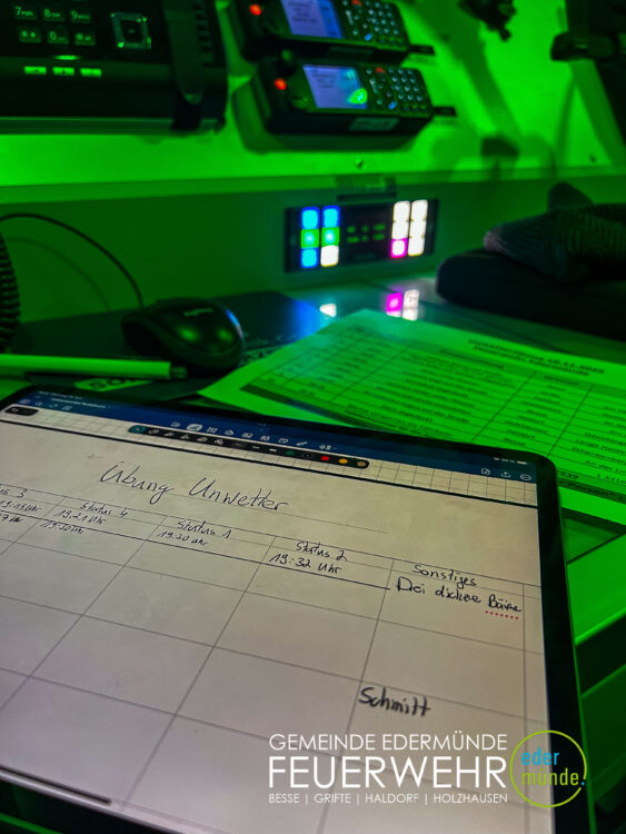 Übung mit dem Unwettermodul in Edermünde